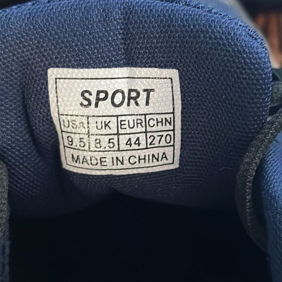 Men’s Black Blue Athletic Sneakers Size 9.5 | Unbranded Running Walking Shoes - Picture 3 of 4